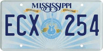 MS license plate ECX254