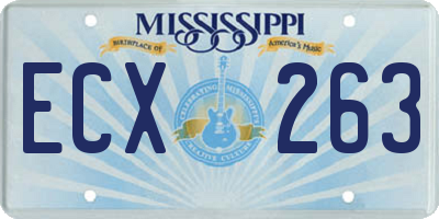 MS license plate ECX263