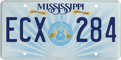 MS license plate ECX284