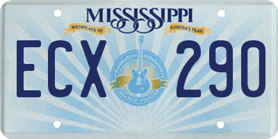 MS license plate ECX290