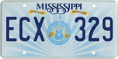 MS license plate ECX329