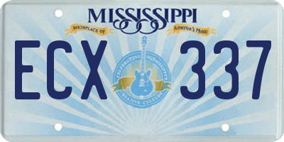 MS license plate ECX337