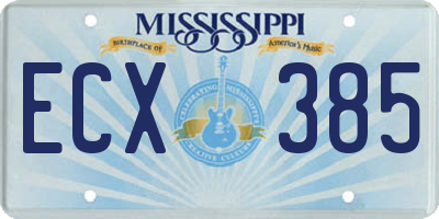 MS license plate ECX385