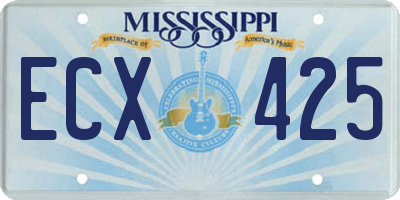 MS license plate ECX425