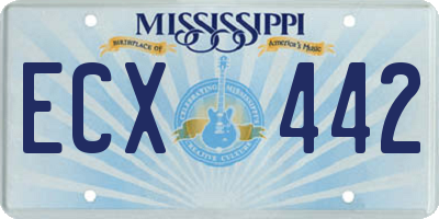 MS license plate ECX442