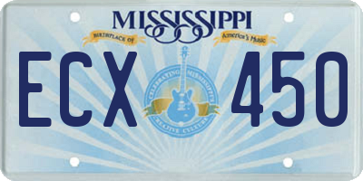 MS license plate ECX450
