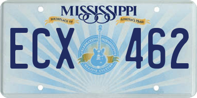 MS license plate ECX462