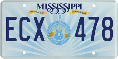 MS license plate ECX478