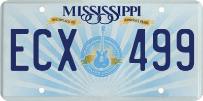 MS license plate ECX499
