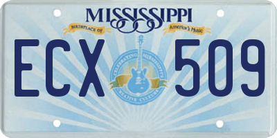 MS license plate ECX509