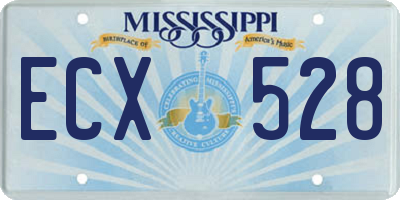 MS license plate ECX528