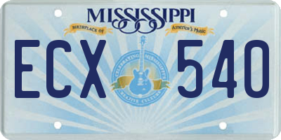 MS license plate ECX540