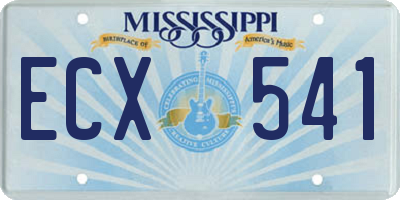 MS license plate ECX541
