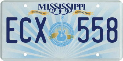 MS license plate ECX558