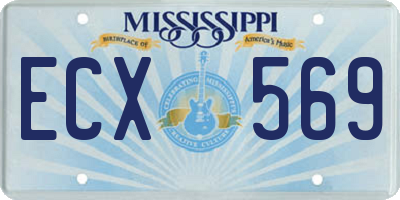 MS license plate ECX569