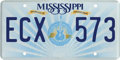 MS license plate ECX573