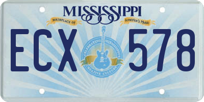 MS license plate ECX578