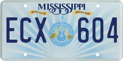 MS license plate ECX604