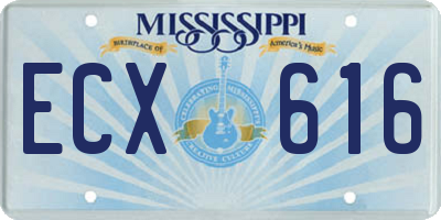 MS license plate ECX616