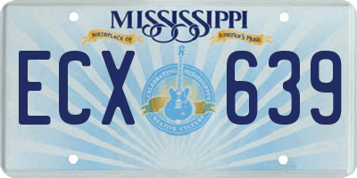 MS license plate ECX639