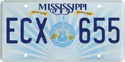 MS license plate ECX655