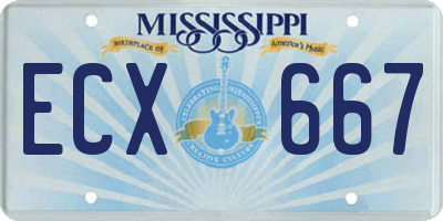 MS license plate ECX667