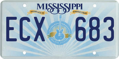 MS license plate ECX683