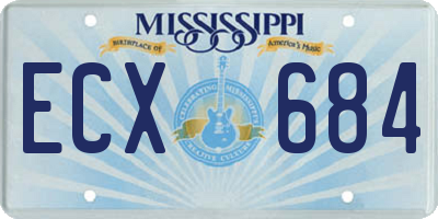 MS license plate ECX684