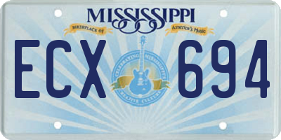 MS license plate ECX694