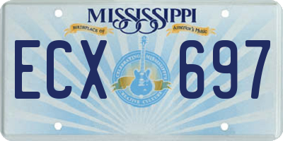 MS license plate ECX697