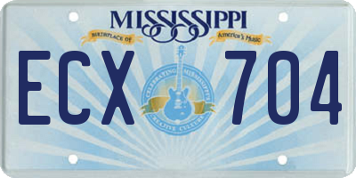 MS license plate ECX704