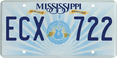MS license plate ECX722