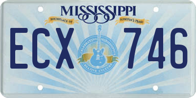 MS license plate ECX746