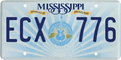MS license plate ECX776