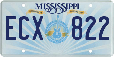 MS license plate ECX822