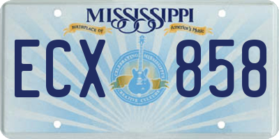 MS license plate ECX858