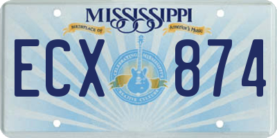 MS license plate ECX874
