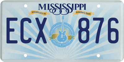 MS license plate ECX876