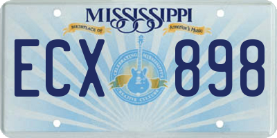 MS license plate ECX898