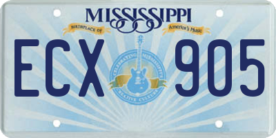 MS license plate ECX905