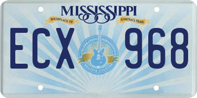MS license plate ECX968