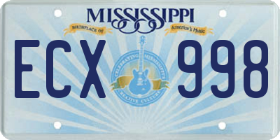 MS license plate ECX998