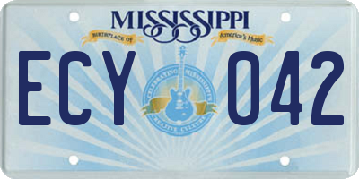 MS license plate ECY042