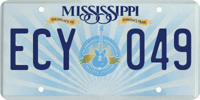 MS license plate ECY049