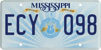 MS license plate ECY098
