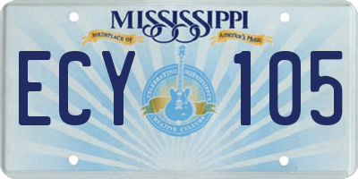 MS license plate ECY105