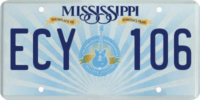 MS license plate ECY106