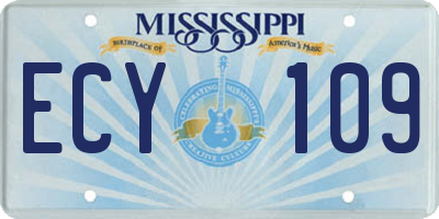 MS license plate ECY109
