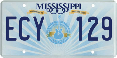 MS license plate ECY129