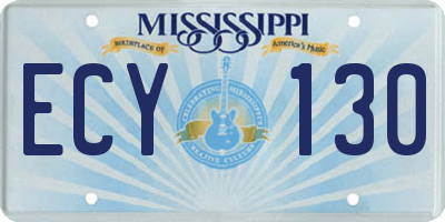 MS license plate ECY130
